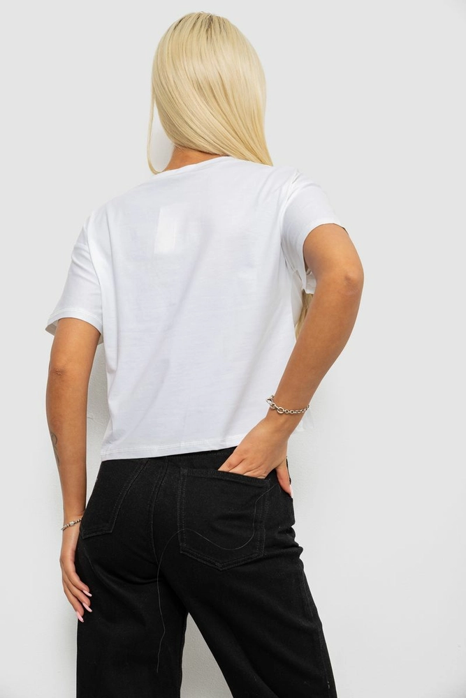 Купить Футболка женская с принтом, цвет белый, 221R9906 - Фото №4