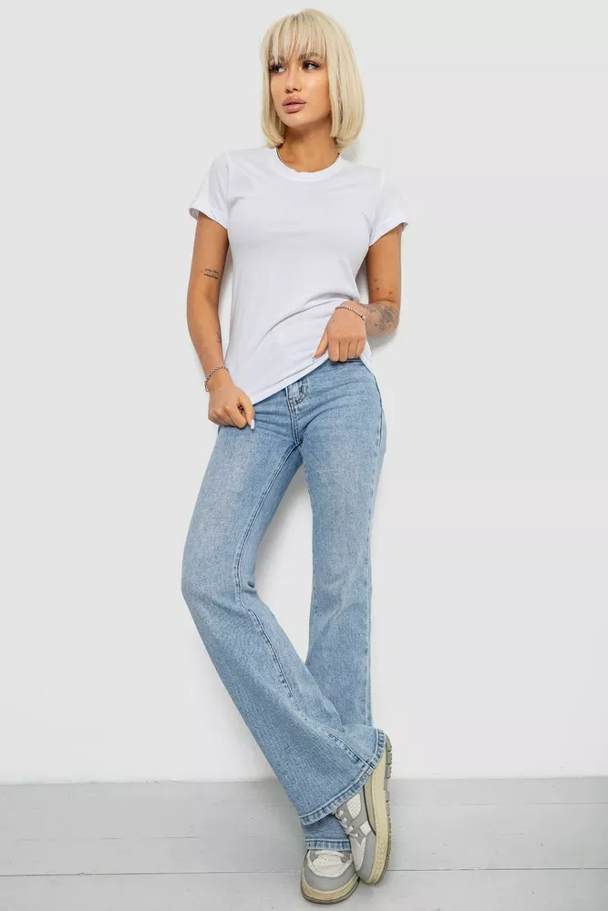 Купити Футболка жіноча однотонна, колір білий, 129R8900 - Фото №2