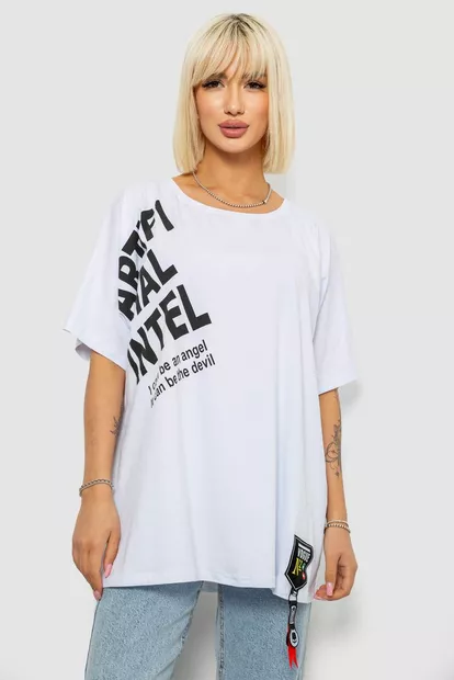 Футболка жіноча з принтом, колір білий, 244R5004