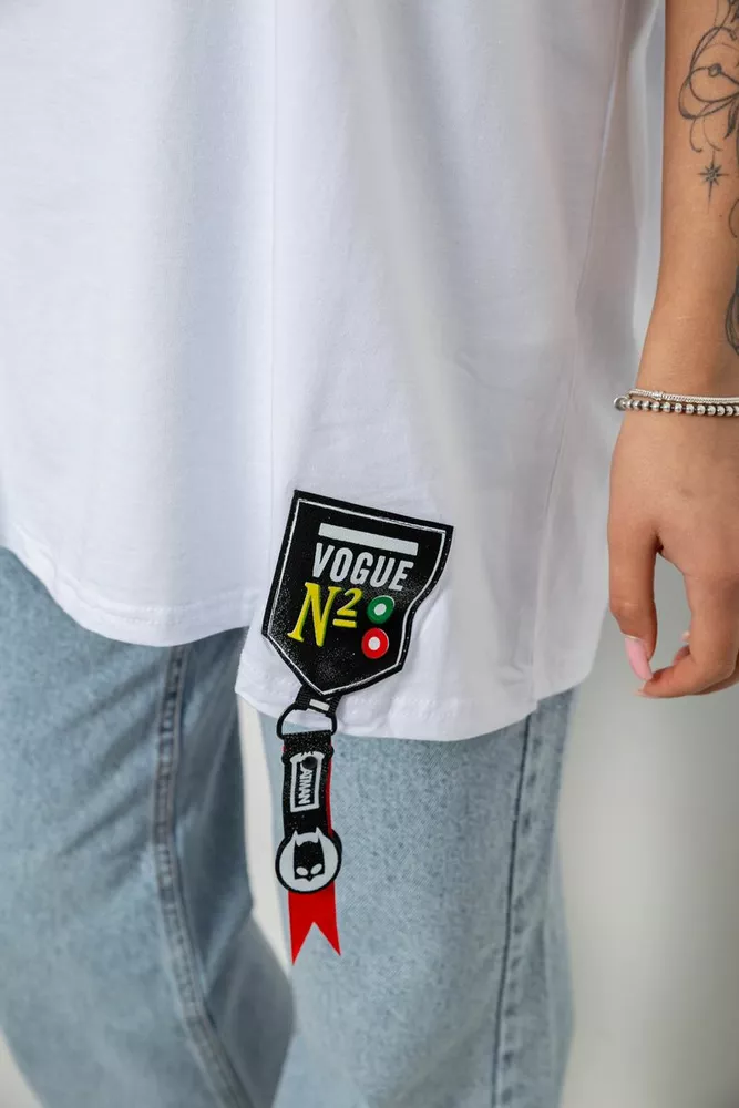 Купити Футболка жіноча з принтом, колір білий, 244R5004 оптом - Фото №5