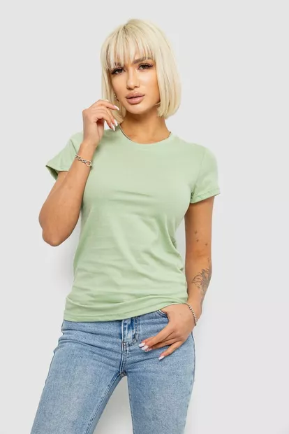 Футболка женская однотонная, цвет оливковый, 129R8900