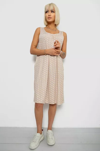 Сарафан женский в горох, цвет бежевый, 257R733
