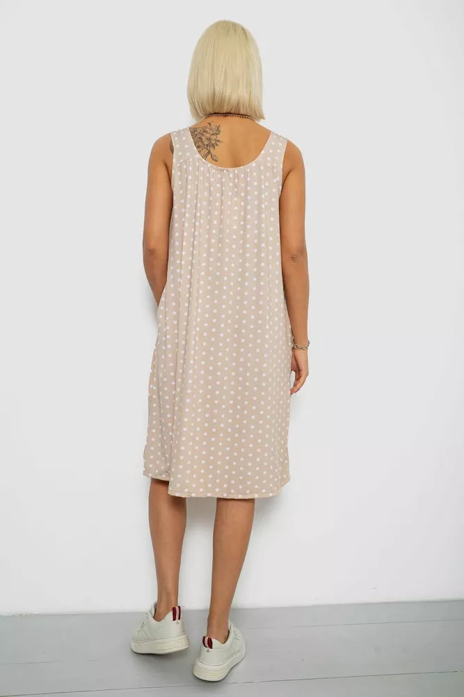 Купить Сарафан женский в горох, цвет бежевый, 257R733 - Фото №4