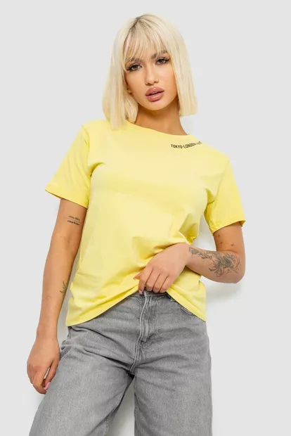 Футболка женская с принтом, цвет желтый, 244R1043-5