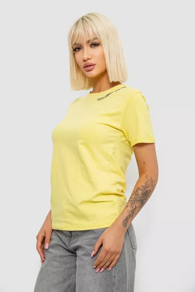 Купить Футболка женская с принтом, цвет желтый, 244R1043-5 - Фото №3