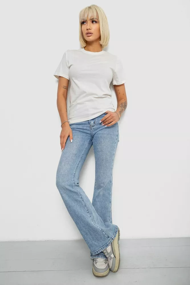 Купити Футболка жіноча однотонна, колір молочний, 129R8900 - Фото №2