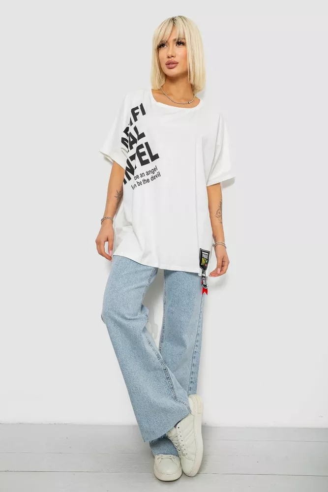 Купить Футболка женская с принтом, цвет молочный, 244R5004 - Фото №2