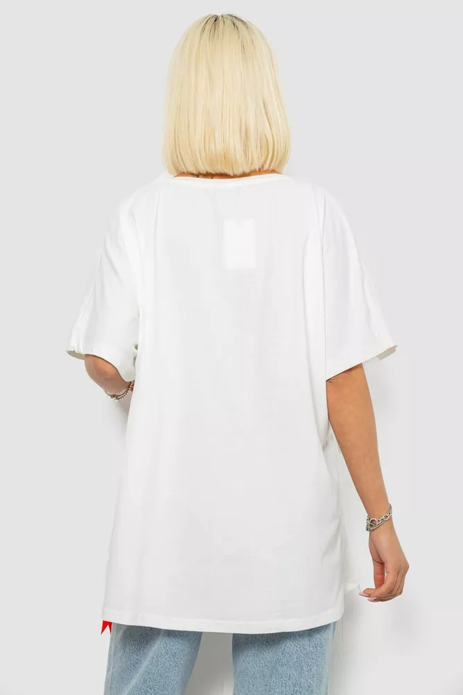 Купить Футболка женская с принтом, цвет молочный, 244R5004 - Фото №4