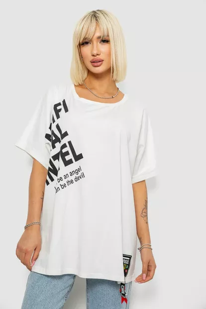 Футболка женская с принтом, цвет молочный, 244R5004