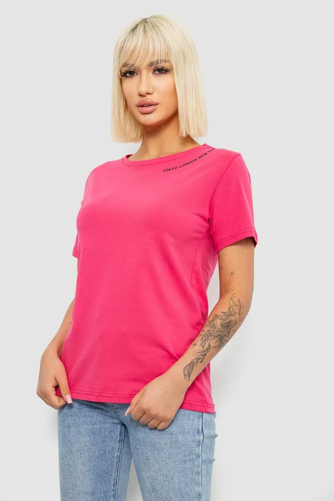 Купить Футболка женская с принтом, цвет розовый, 244R1043-5 - Фото №3