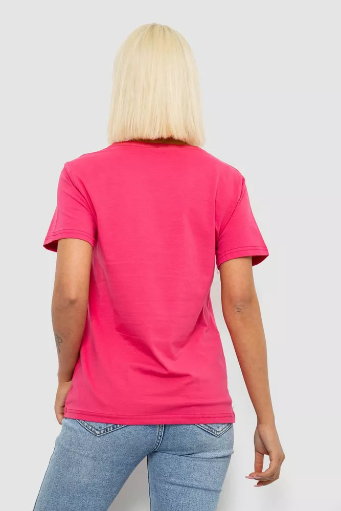 Купить Футболка женская с принтом, цвет розовый, 244R1043-5 - Фото №4