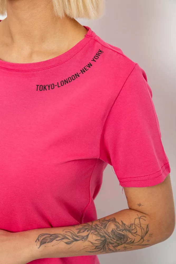 Купить Футболка женская с принтом, цвет розовый, 244R1043-5 - Фото №5