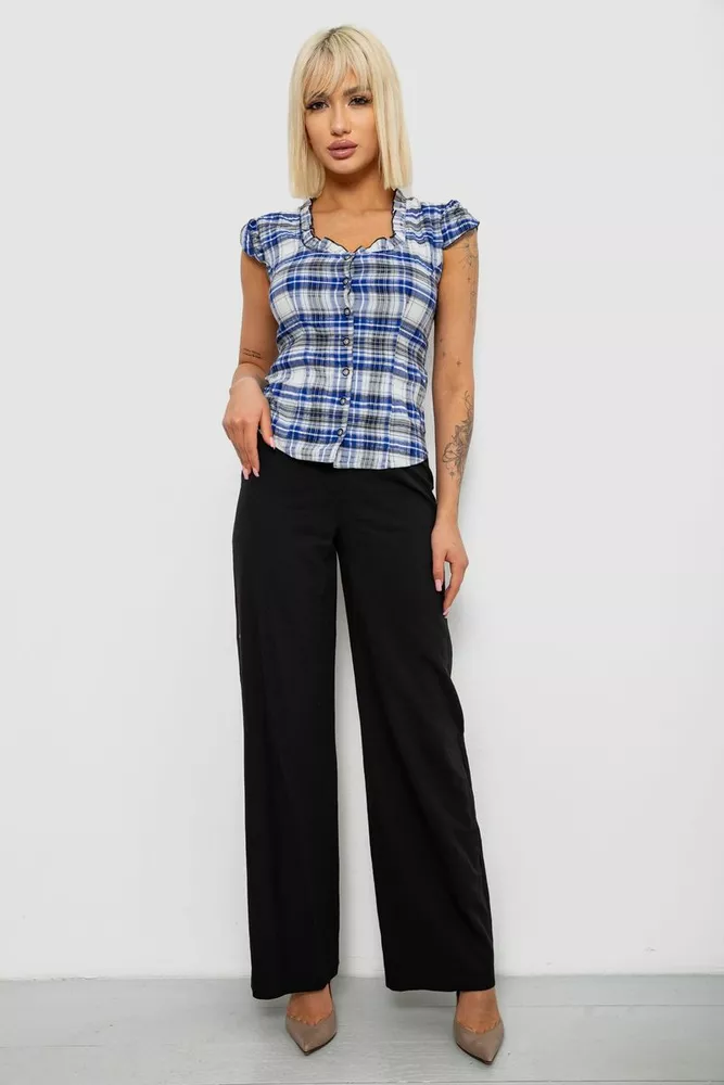 Купить Блуза в клетку, цвет синий, 230R2502 - Фото №2