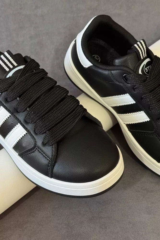 Купити Кросівки жіночі екошкіра, колір чорно-білий, 248RJH300-6 оптом - Фото №2