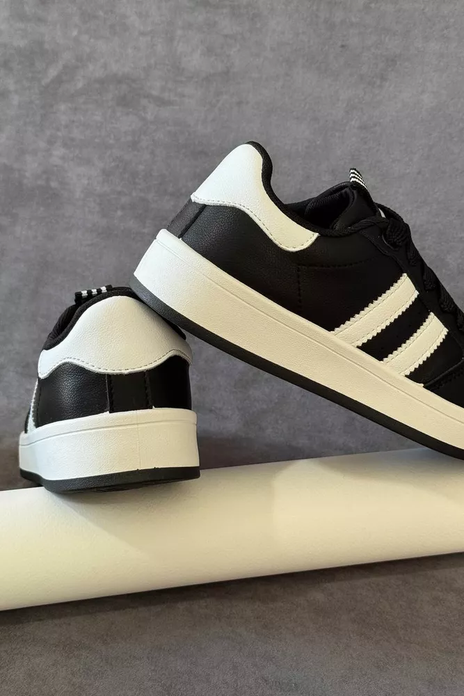 Купити Кросівки жіночі екошкіра, колір чорно-білий, 248RJH300-6 оптом - Фото №4