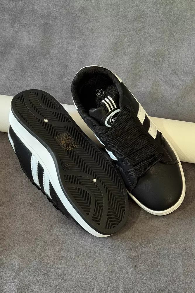 Купити Кросівки жіночі екошкіра, колір чорно-білий, 248RJH300-6 оптом - Фото №5