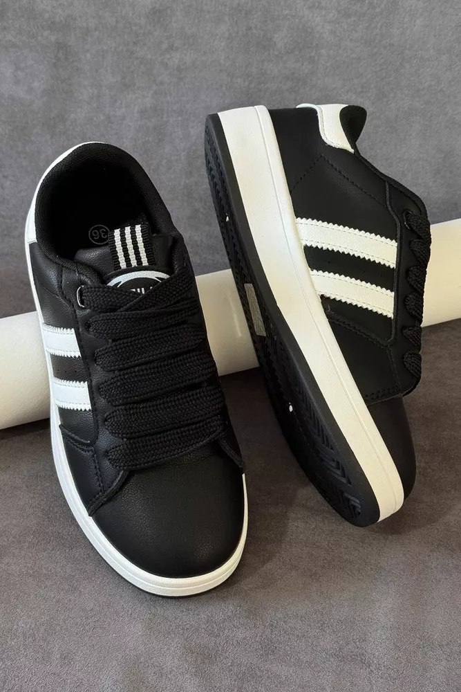 Купити Кросівки жіночі екошкіра, колір чорно-білий, 248RJH300-6 оптом - Фото №1