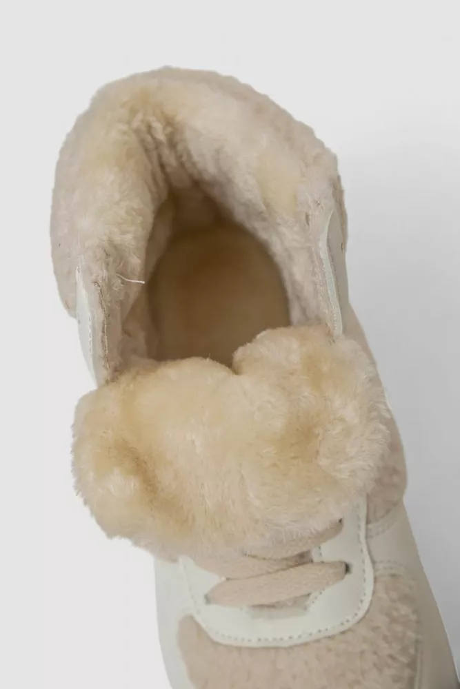 Купити Кросівки жіночі зимові на хутрі хайтопи, колір білий, 248RLM20 - Фото №6