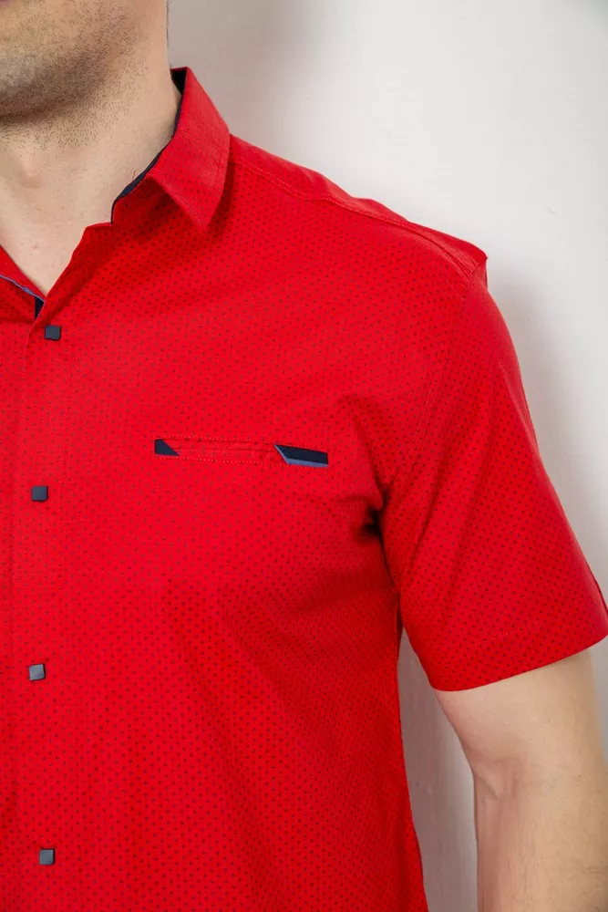 Купить Мужская рубашка с принтом, цвет красный, 186R7010 - Фото №5