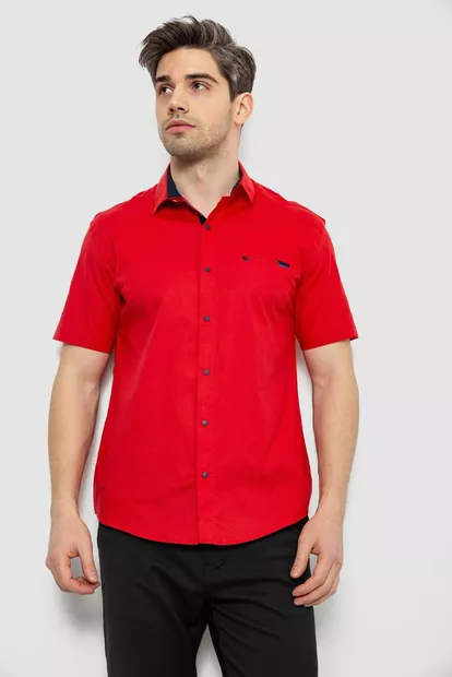 Чоловіча сорочка з принтом, колір червоний, 186R7010