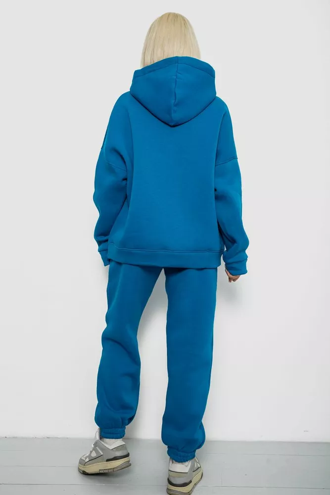 Купить Спортивный костюм женский на флисе, цвет темно-бирюзовый, 247R2011K - Фото №4