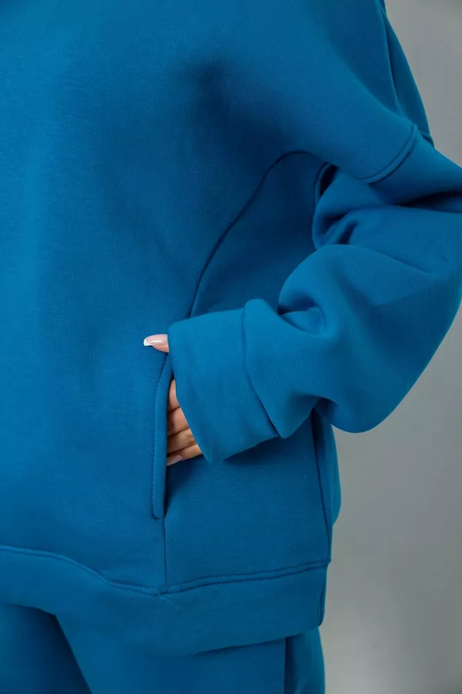 Купить Спортивный костюм женский на флисе, цвет темно-бирюзовый, 247R2011K - Фото №5