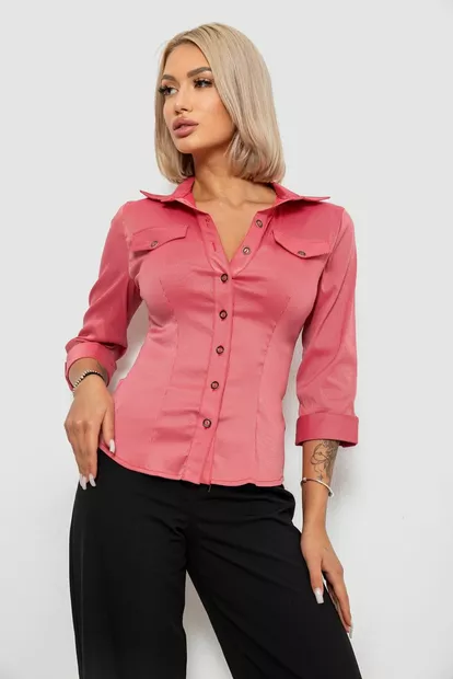 Рубашка классическая в полоску  -уценка, цвет коралловый, 230R643-U-119