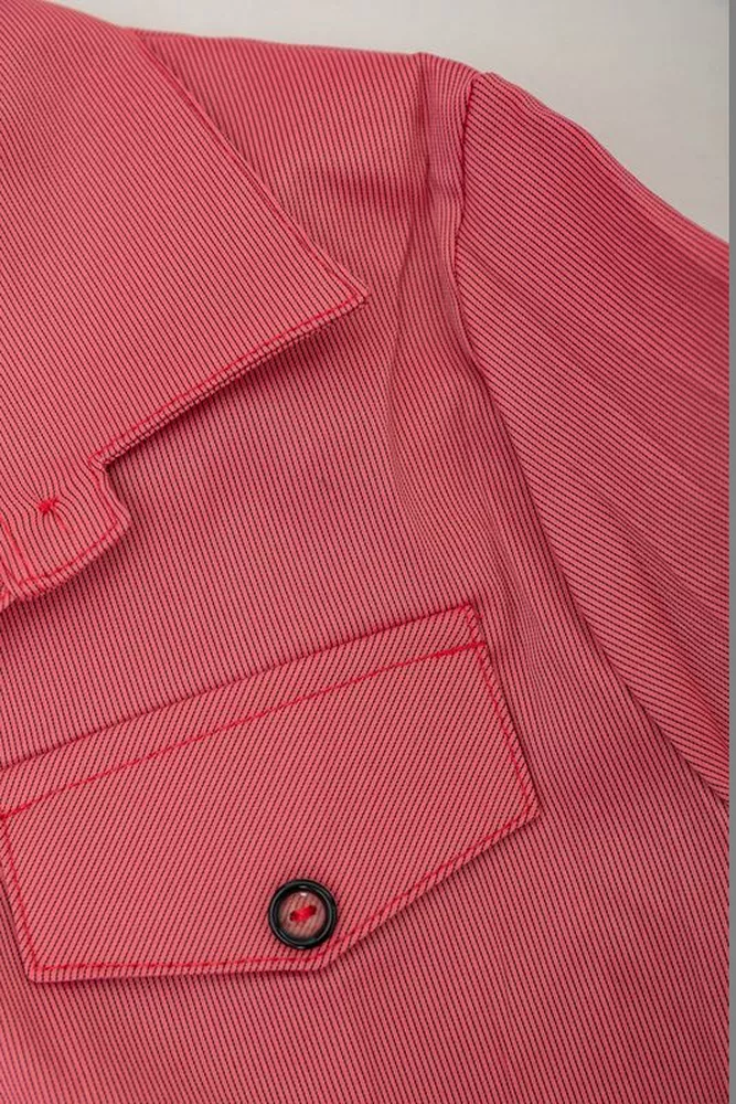 Купити Сорочка класична в смужку  -уцінка, колір кораловий, 230R643-U-120 - Фото №6