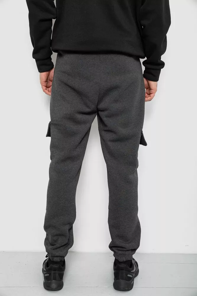 Купить Спортивные штаны мужские на флисе  -уценка, цвет грифельный, 129RA9997-U-1 оптом - Фото №4