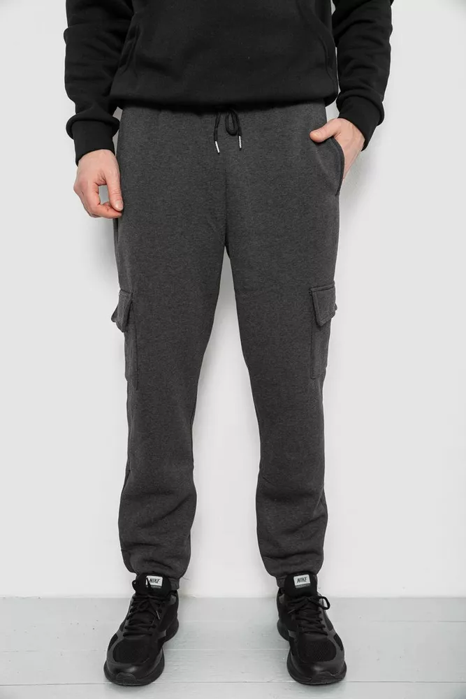Купить Спортивные штаны мужские на флисе  -уценка, цвет грифельный, 129RA9997-U-2 оптом - Фото №1