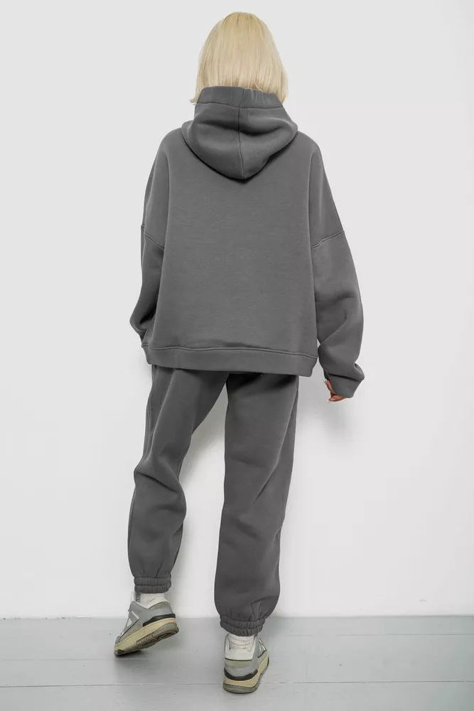 Купить Спортивный костюм женский на флисе, цвет темно-серый, 247R2011K - Фото №4