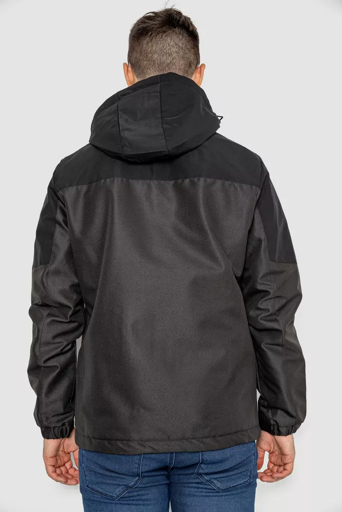 Купить Куртка мужская демисезонная с капюшоном  -уценка, цвет черный, 214R61035-U-30 оптом - Фото №4