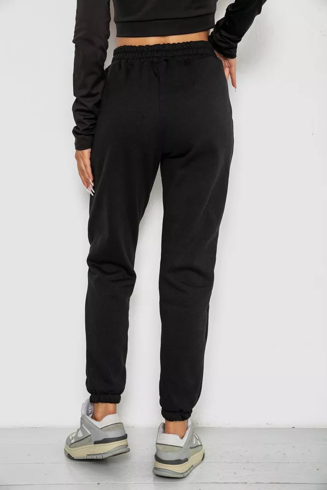 Купити Спортивні штани жіночі на флісі  -уцінка, колір чорний, 238R57828-U-47 - Фото №4