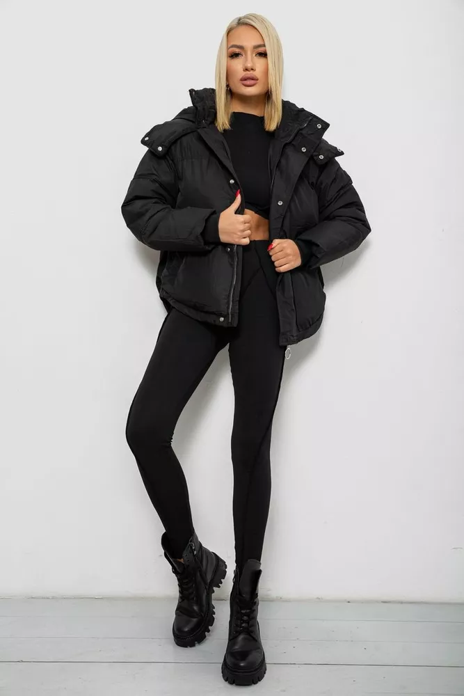 Купить Куртка женская зимняя короткая  -уценка, цвет черный, 244R983-U-2 - Фото №2