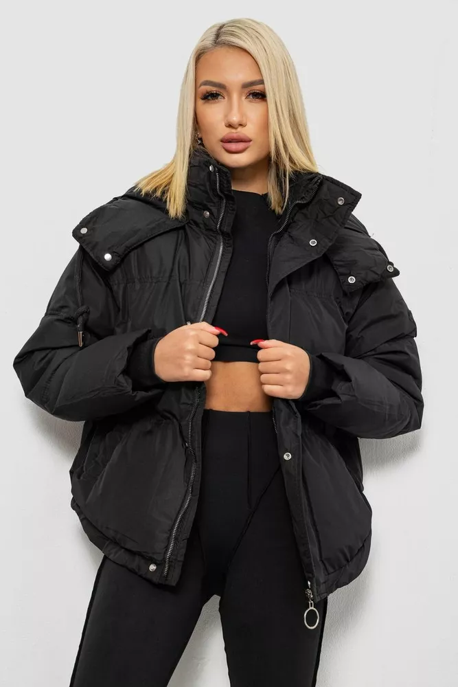 Купить Куртка женская зимняя короткая  -уценка, цвет черный, 244R983-U-2 - Фото №3
