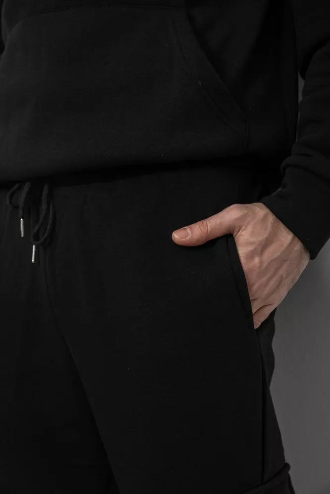 Купити Спортивні штани чоловічі на флісі  -уцінка, колір чорний, 129RA9997-U-3 оптом - Фото №5