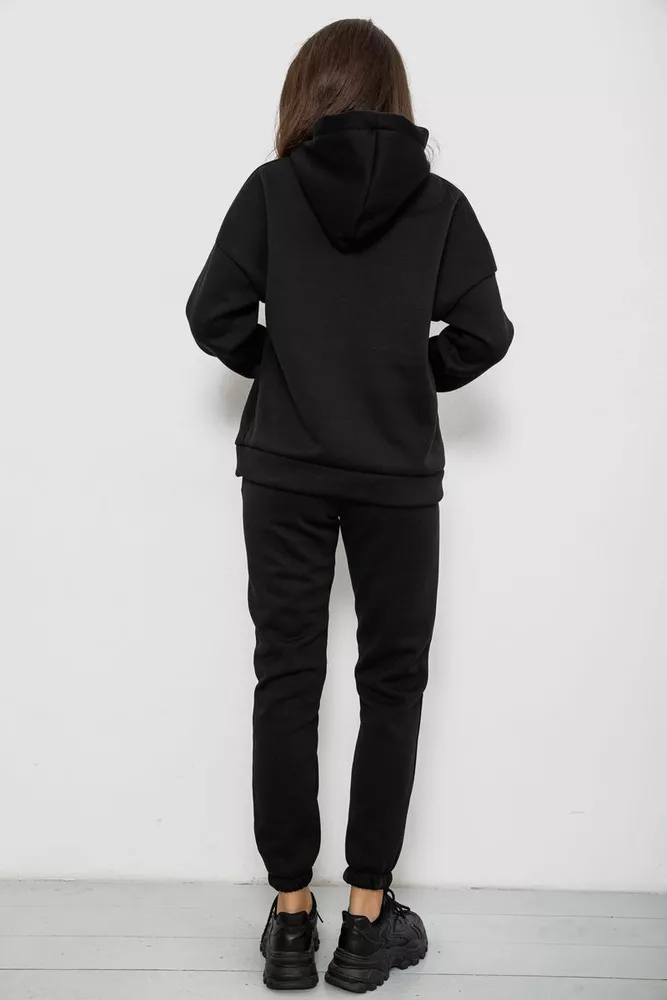Купить Спортивный костюм женский на флисе  -уценка, цвет черный, 257R85-U-13 оптом - Фото №4
