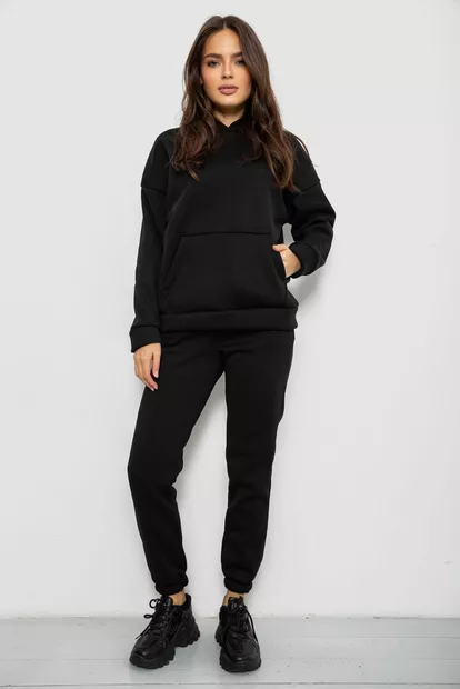Спортивный костюм женский на флисе  -уценка, цвет черный, 257R85-U-13