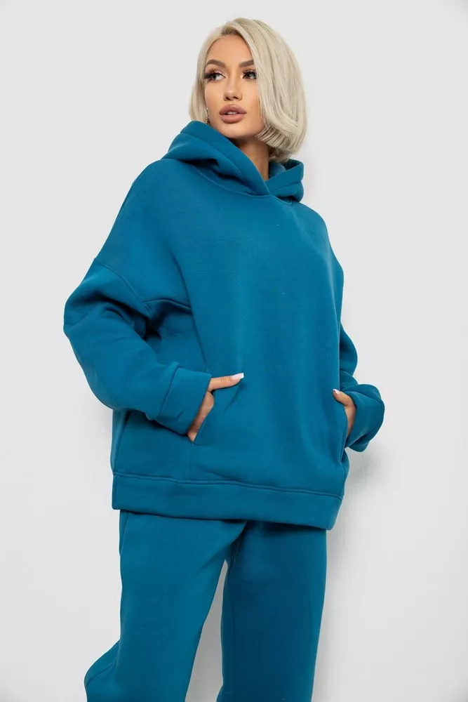 Купить Спортивный костюм женский на флисе, цвет петроль, 247R2011K - Фото №2