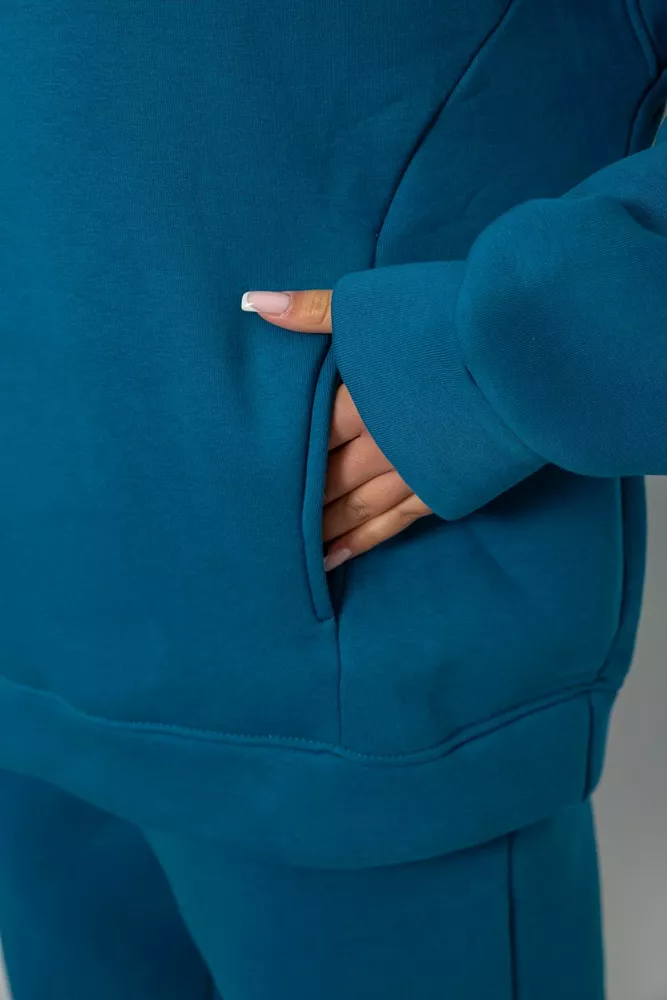 Купить Спортивный костюм женский на флисе, цвет петроль, 247R2011K - Фото №5