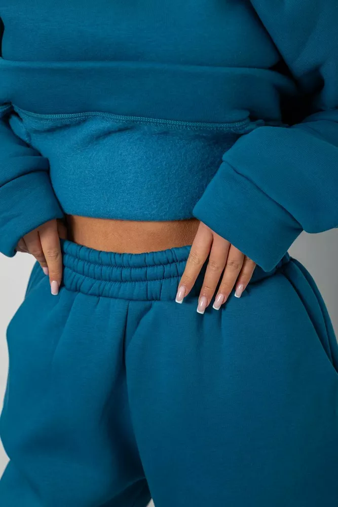 Купить Спортивный костюм женский на флисе, цвет петроль, 247R2011K - Фото №6
