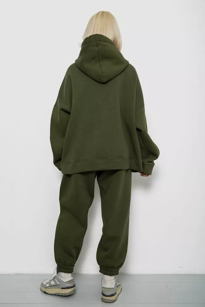 Купить Спортивный костюм женский на флисе, цвет хаки, 247R2011K - Фото №4