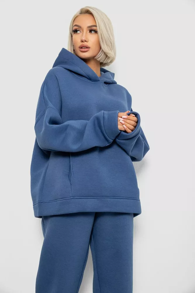 Купить Спортивный костюм женский на флисе, цвет джинс, 247R2011K - Фото №2