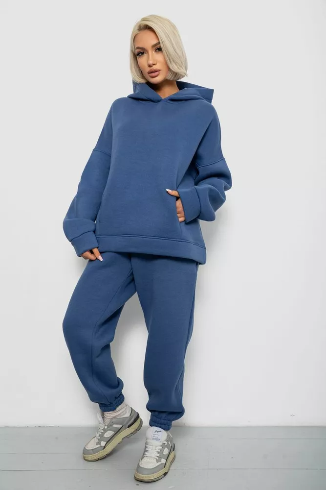 Купить Спортивный костюм женский на флисе, цвет джинс, 247R2011K - Фото №3