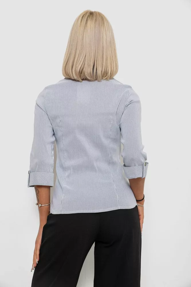 Купить Рубашка классическая в полоску  -уценка, цвет бело-серый, 230R643-1-U-22 оптом - Фото №4