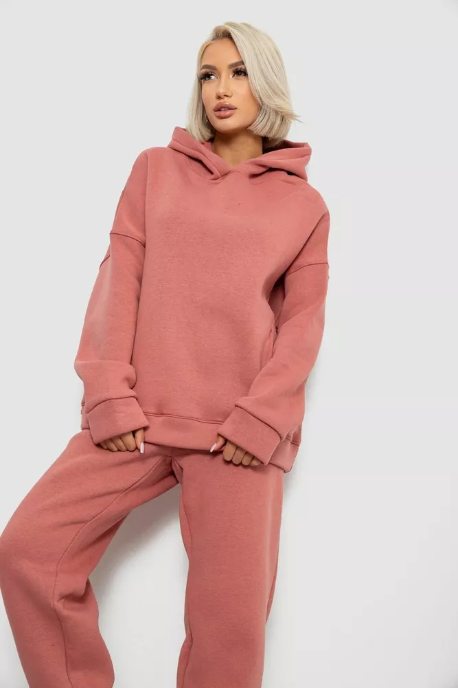 Купить Спортивный костюм женский на флисе, цвет пудровый, 247R2011K - Фото №2