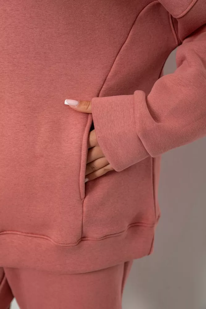 Купить Спортивный костюм женский на флисе, цвет пудровый, 247R2011K - Фото №5