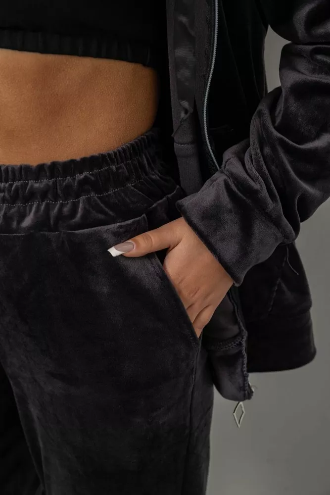 Купить Спортивный костюм женский велюровый  -уценка, цвет чернильный, 257R4119-U-3 оптом - Фото №5