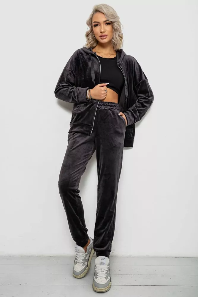 Купить Спортивный костюм женский велюровый  -уценка, цвет чернильный, 257R4119-U-3 оптом - Фото №1