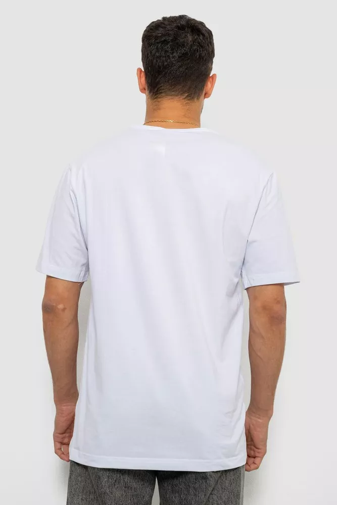 Купить Футболка мужская однотонная, цвет белый, 244R6312 - Фото №4